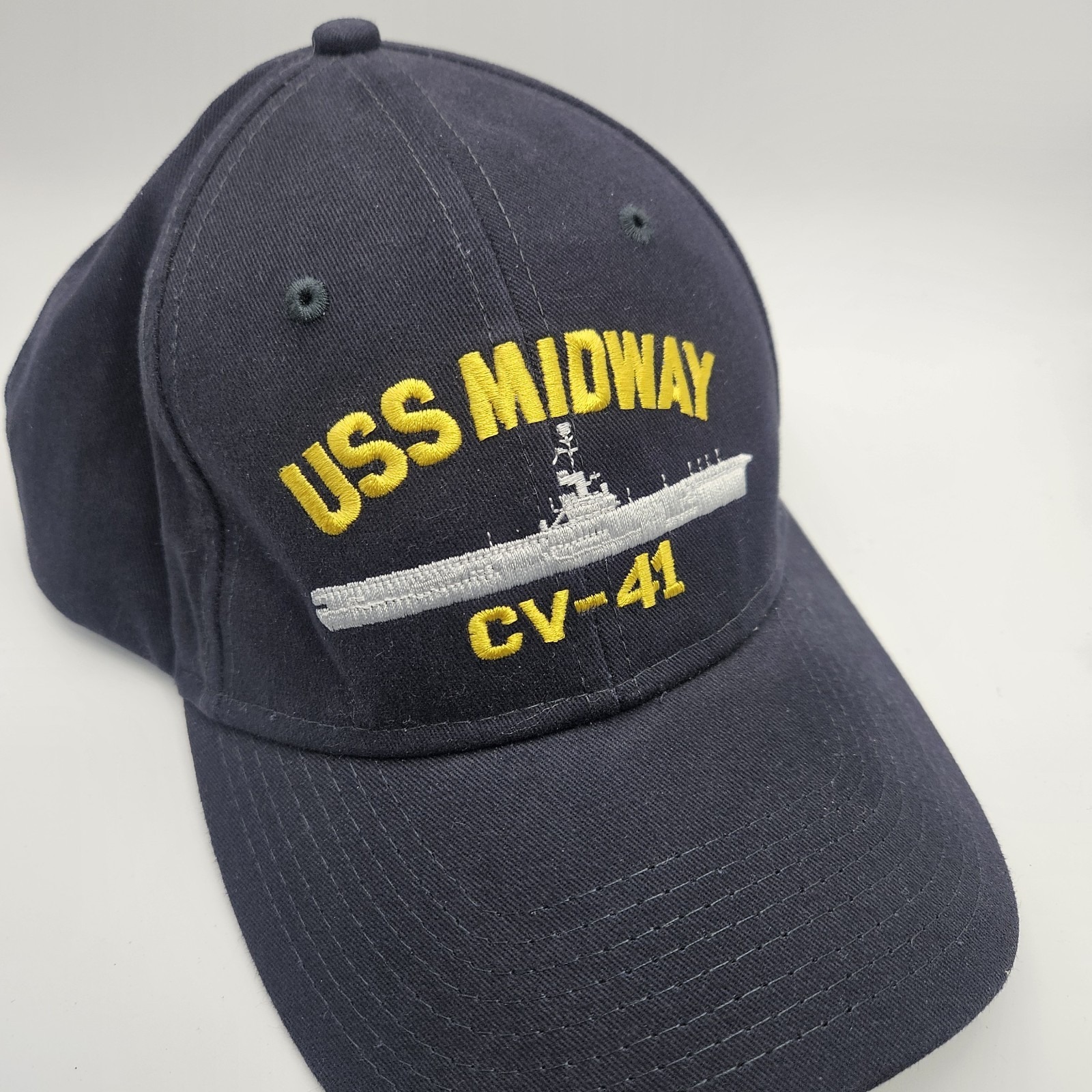 Uss Midway Authentic Adult Size Navy Blue Hat Adjustable